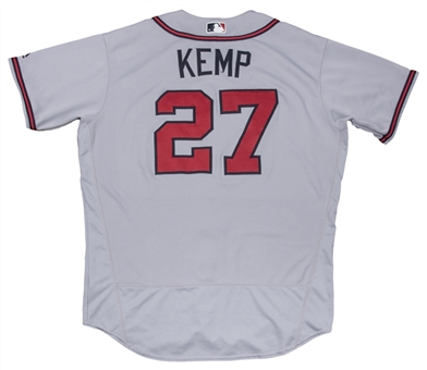 2017 Matt Kemp Game Used Atlanta Braves Road Jersey Photo Matched To 4/29/17 For 3 Home Runs (MLB Authenticated & Resolution Photomatching)